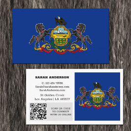 Modern Pennsylvania Business Card, Flag / USA Visitenkarte