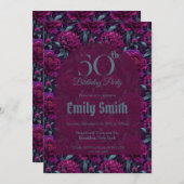 Modern Peonies Accent Girl’S Birthday Einladung (Vorne/Hinten)