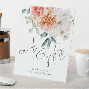 Modern Peonies Cards gibt SkriptWedding Sockelschild