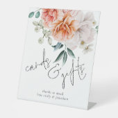 Modern Peonies Cards gibt SkriptWedding Sockelschild (Vorderseite)