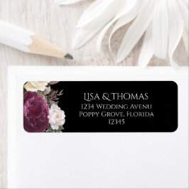 Modern Peonies Wedite Invite Return Label