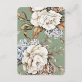 Modern Peony & Hydrangea Grüne Hochzeit Begleitkarte (Rückseite)