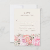 Modern Peony RSVP Cards Karte (Vorderseite)
