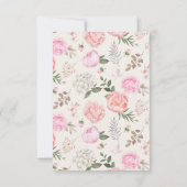 Modern Peony RSVP Cards Karte (Rückseite)