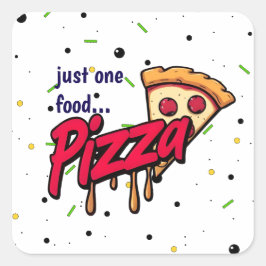 modern pepperoni cheesy food pizza lover slice quadratischer aufkleber