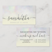 Modern perlnacre ombre gelbes Make-up Haar Visitenkarte (Vorne/Hinten)