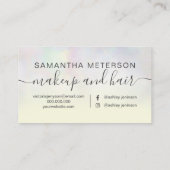 Modern perlnacre ombre gelbes Make-up Haar Visitenkarte (Rückseite)