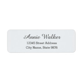 Modern Personal Address Label - Clear Snow White