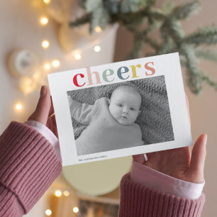 Modern Personal Photo   Colorful Cheers Postcard Feiertagspostkarte