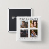 Modern | PERSONALISIERT | 4 Foto Memorial Button (Vorne & Hinten)