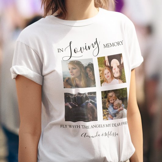 Modern | Personalisiert | Besties | 4-Foto-Gedenks T-Shirt