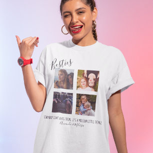 Modern Personalisiert Besties 4 Fotos T-Shirt