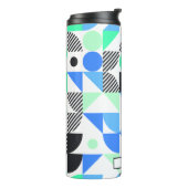 Modern Personalisiert Blue Mint Green Geometric Thermosbecher (Nach links gedreht)