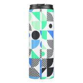 Modern Personalisiert Blue Mint Green Geometric Thermosbecher (Rückseite)