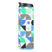 Modern Personalisiert Blue Mint Green Geometric Thermosbecher (Nach rechts gedreht)