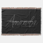 Modern Personalisiert mit Name Monogram Decke (Vorderseite)