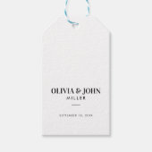 Modern Personalisiert mit Name Wedding Monogram Geschenkanhänger (Vorderseite)