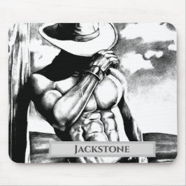Modern Personalisiert Name Western Cowboy Cool Art Mousepad