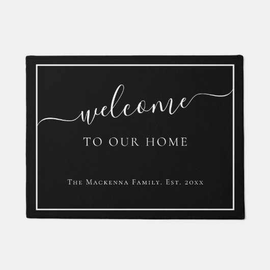 Modern Personalisierte Familienname Custom Monogra Fußmatte (Vorderseite)