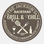 Modern personalisierte Pitmaster-Circle-Logos Runder Aufkleber (Vorderseite)