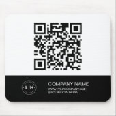 Modern Personalisierte Schwarzweiß-Logos Mousepad (Vorne)