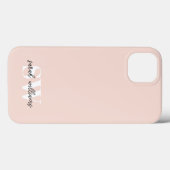 Modern Personalisierter Monogramm Name Rosa Case-Mate iPhone Hülle (Rückseite (Horizontal))