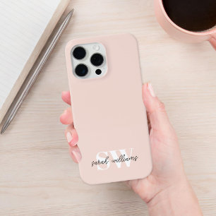 Modern Personalisierter Monogramm Name Rosa iPhone 13 Hülle