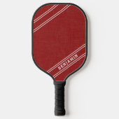 Modern Personalisierter Name in Red White Player Pickleball Schläger (Vorderseite)