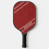 Modern Personalisierter Name in Red White Player Pickleball Schläger (Rückseite)
