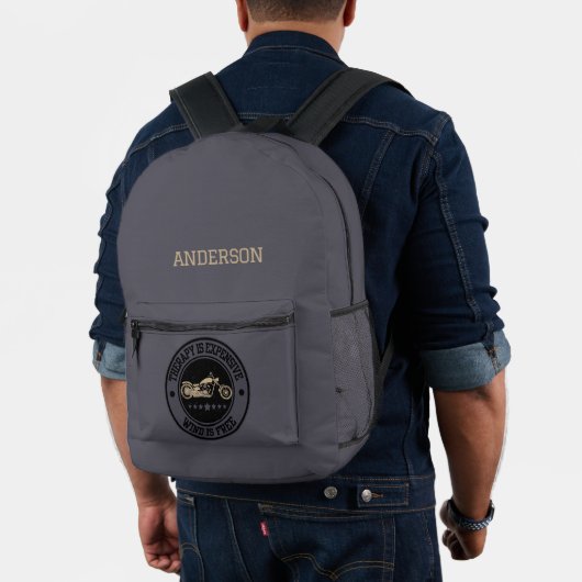 Modern Personalisierter Name Motorrad Monogramm Bedruckter Rucksack (Insitu (Modell))