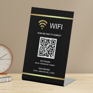 Modern Personalisierter QR-Code Wifi-Netzwerkkennw Sockelschild