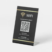 Modern Personalisierter QR-Code Wifi-Netzwerkkennw Sockelschild (Vorderseite)