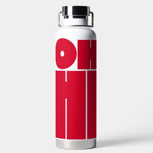 Modern Personalisierter Text OH HI Rosa Farbe Trinkflasche (Rückseite)