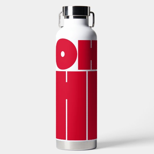 Modern Personalisierter Text OH HI Rosa Farbe Trinkflasche (Vorderseite)