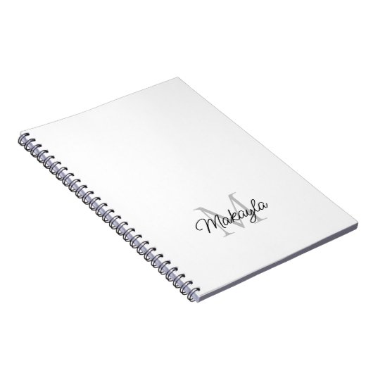 Modern Personalisiertes Monogram Name Notebook Notizblock (Rechte Seite)