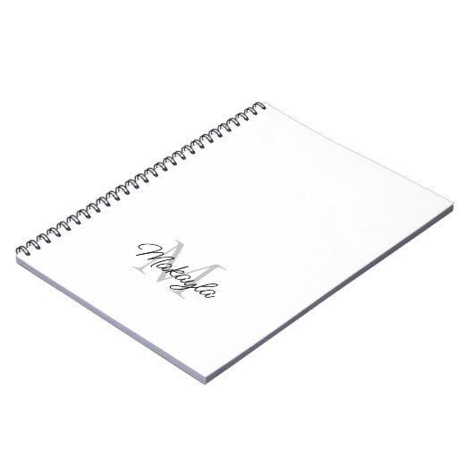 Modern Personalisiertes Monogram Name Notebook Notizblock (Linke Seite)
