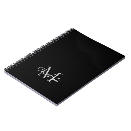 Modern Personalisiertes Monogram Name Notebook Notizblock (Linke Seite)