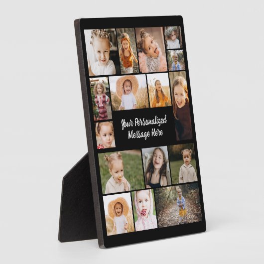 Modern Personalized 16 Photo Collage Fotoplatte (Seite)