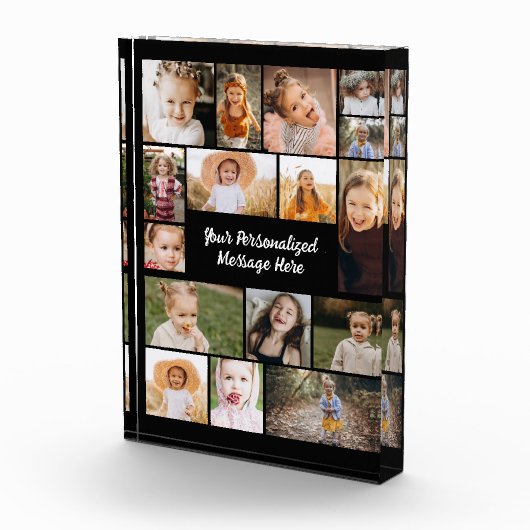 Modern Personalized 16 Photo Collage Photo Block (Rechts)