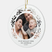 Modern Personalized 2-Photo Cutout Frame Christmas Keramik Ornament (Links)