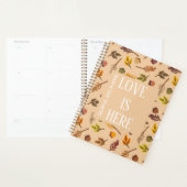 Modern personalized autumn pattern brown chic planer (Anzeige)