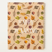 Modern personalized autumn pattern brown chic planer (Rückseite)