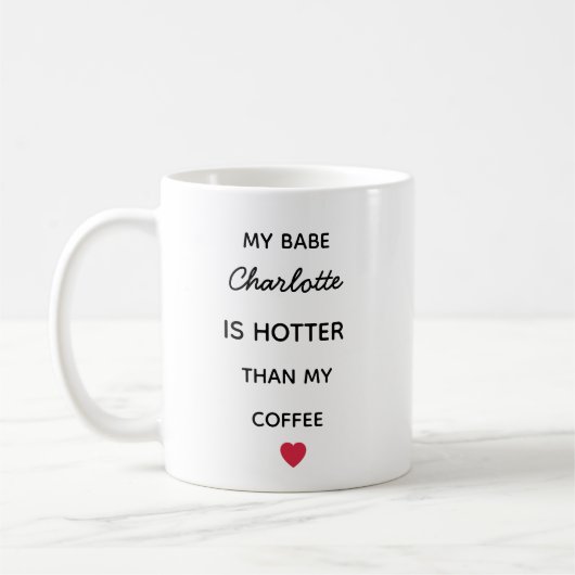 Modern Personalized Babe Coffee Mug Kaffeetasse (Links)