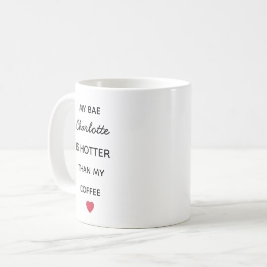 Modern Personalized Bae Coffee Mug Kaffeetasse (Vorderseite Links)