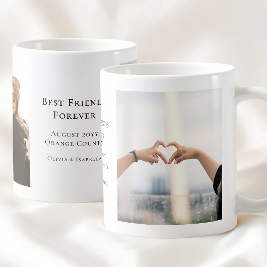 Modern Personalized Best Friends Forever 2 Photo Kaffeetasse