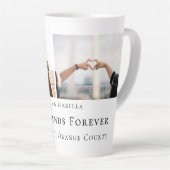 Modern Personalized Best Friends Forever 2 Photo Milchtasse (Rechte Ecke)