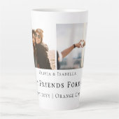 Modern Personalized Best Friends Forever 2 Photo Milchtasse (Vorderseite)
