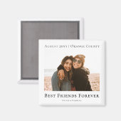 Modern Personalized Best Friends Forever Photo Magnet (Vorderseite/Rückseite)