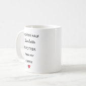 Modern Personalized Better Half Coffee Mug Kaffeetasse (Vorderseite Links)
