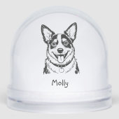 Modern Personalized Blue Heeler Dog Christmas Schneekugeln (Vorderseite)